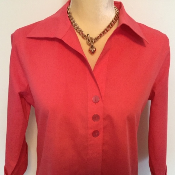 Foxcroft Tops - FOXCROFT Wrinkle Free Button Down Tunic Shirt 6